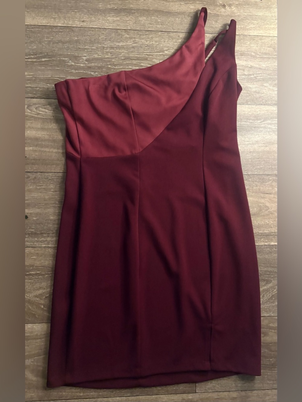 Speechless Plus Sized One-Shoulder Wine Red Cocktail Dress